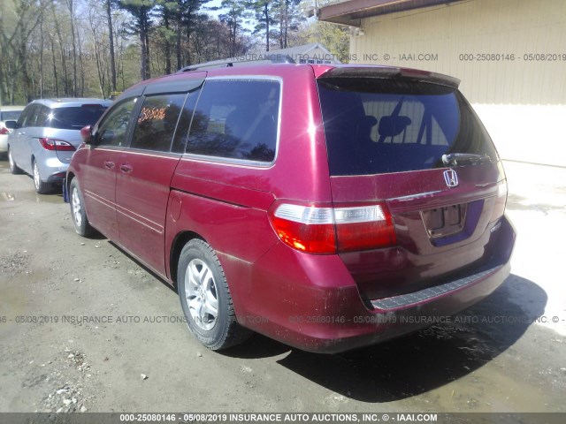 5FNRL38635B413323 - 2005 HONDA ODYSSEY EXL RED photo 3