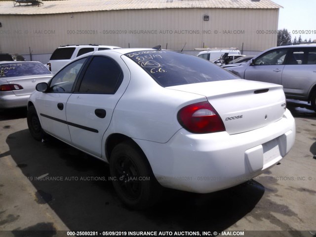 1B3ES26C83D219459 - 2003 DODGE NEON SE WHITE photo 3