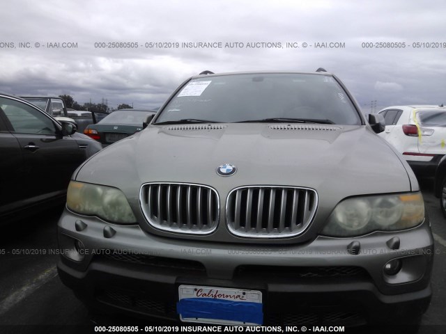 5UXFB53515LV14663 - 2005 BMW X5 4.4I BEIGE photo 6