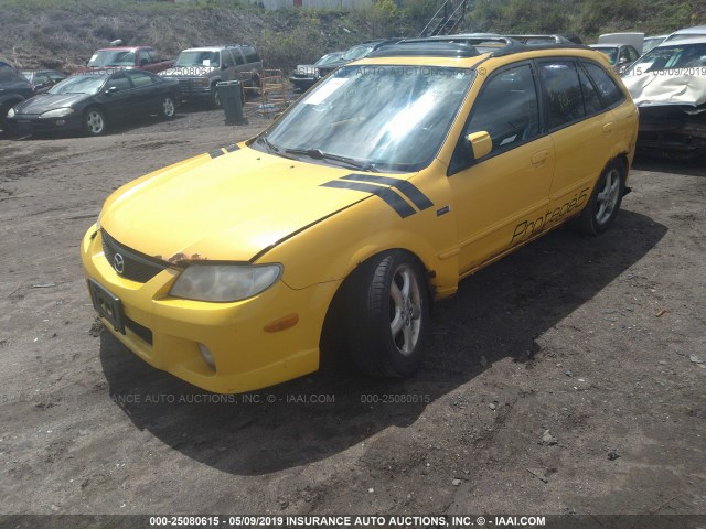 JM1BJ245721509202 - 2002 MAZDA PROTEGE PR5 YELLOW photo 2