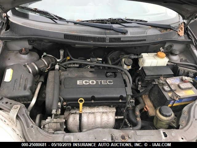 KL1TD5DE9AB130733 - 2010 CHEVROLET AVEO LS/LT ნაცრისფერი ფოტო 10