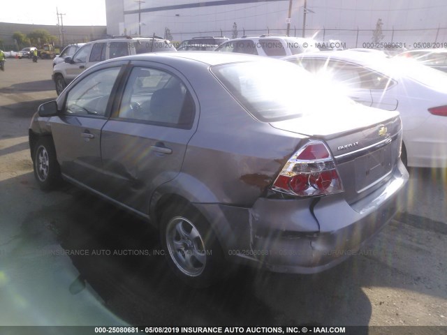 KL1TD5DE9AB130733 - 2010 CHEVROLET AVEO LS/LT GRAY photo 3