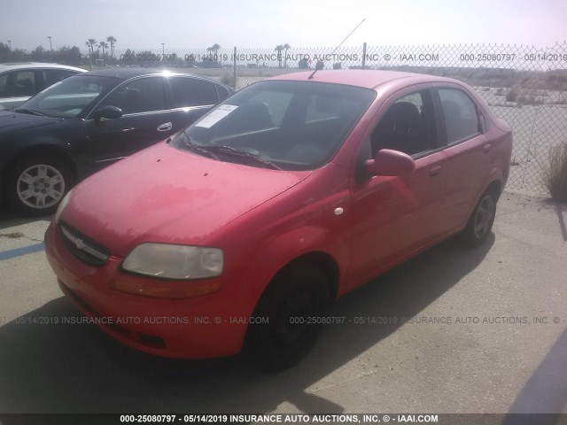 KL1TD52615B386446 - 2005 CHEVROLET AVEO LS RED photo 2