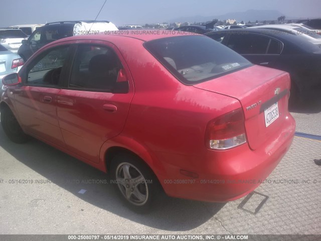 KL1TD52615B386446 - 2005 CHEVROLET AVEO LS RED photo 3