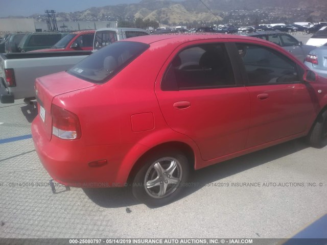 KL1TD52615B386446 - 2005 CHEVROLET AVEO LS RED photo 4