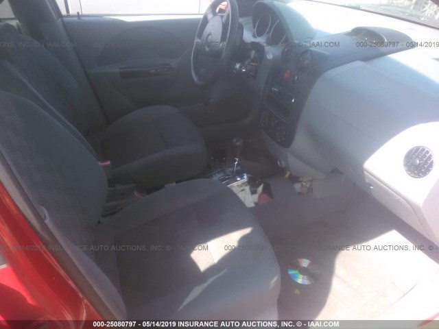 KL1TD52615B386446 - 2005 CHEVROLET AVEO LS RED photo 5