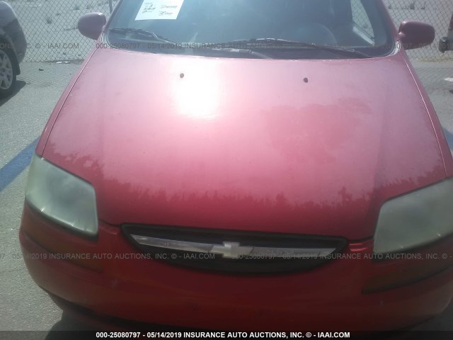 KL1TD52615B386446 - 2005 CHEVROLET AVEO LS RED photo 6