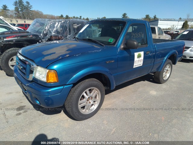 1FTYR11U42TA35898 - 2002 FORD RANGER BLUE photo 2