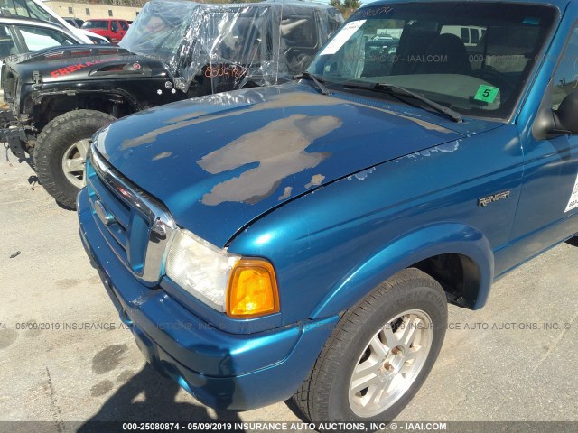 1FTYR11U42TA35898 - 2002 FORD RANGER BLUE photo 6