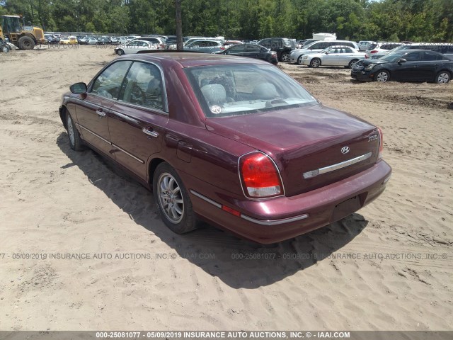 KMHFU45E32A178939 - 2002 HYUNDAI XG 350 MAROON photo 3