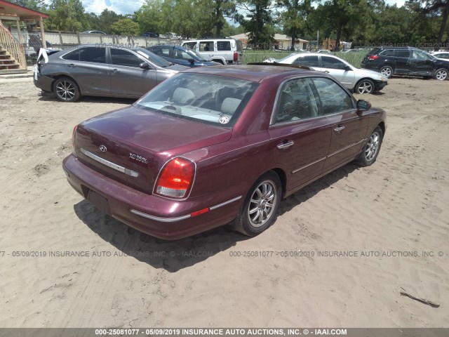 KMHFU45E32A178939 - 2002 HYUNDAI XG 350 MAROON photo 4