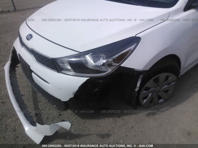 3KPA24AB3JE086354 - 2018 KIA RIO LX/S WHITE photo 6