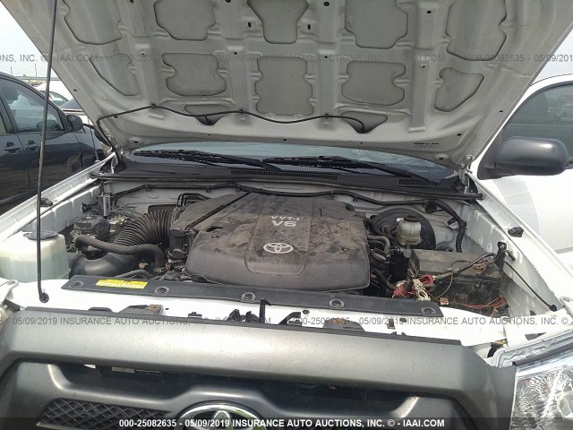 5TFJU4GN9CX027131 - 2012 TOYOTA TACOMA DOUBLE CAB PRERUNNER WHITE photo 10