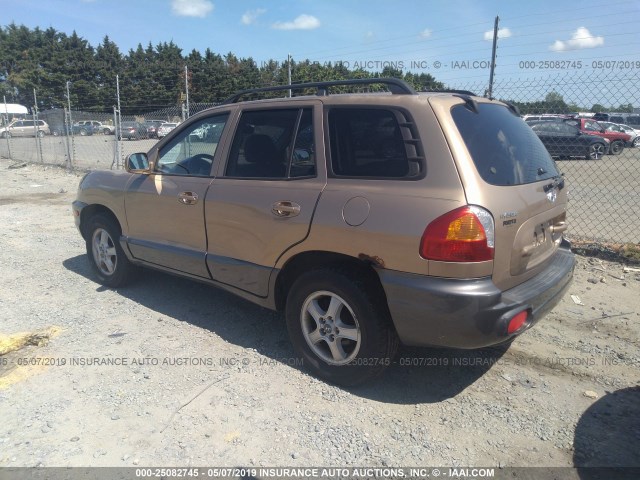 KM8SC73D83U483222 - 2003 HYUNDAI SANTA FE GLS/LX GOLD photo 3