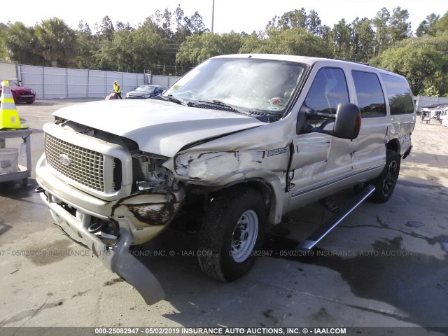 1FMSU43P44EB01592 - 2004 FORD EXCURSION LIMITED GOLD photo 2