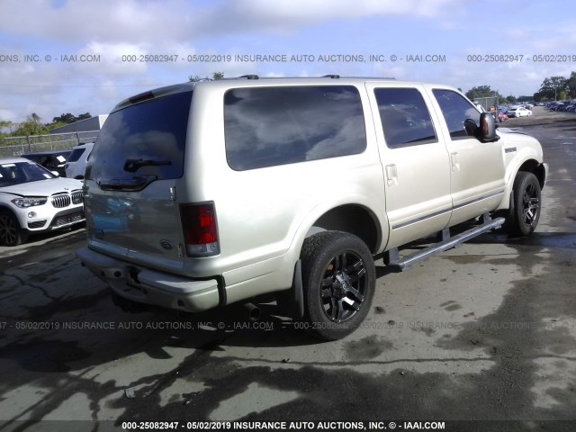 1FMSU43P44EB01592 - 2004 FORD EXCURSION LIMITED GOLD photo 4