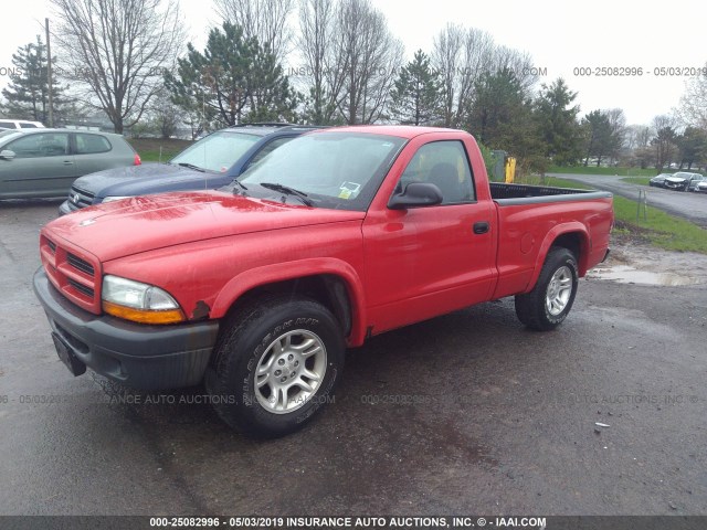 1D7FL16X93S333453 - 2003 DODGE DAKOTA SXT RED photo 2