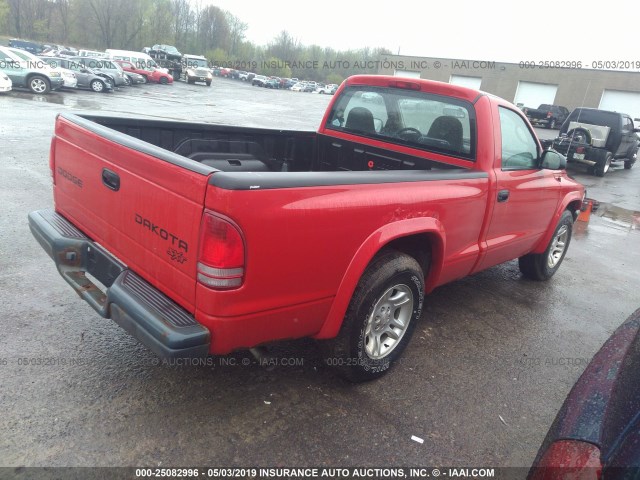 1D7FL16X93S333453 - 2003 DODGE DAKOTA SXT RED photo 4