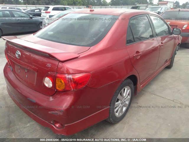 1NXBU40E79Z129810 - 2009 TOYOTA COROLLA S/LE/XLE RED photo 4