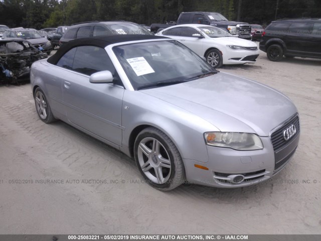 WAUAF48H97K028086 - 2007 AUDI A4 2.0T CABRIOLET SILVER photo 1