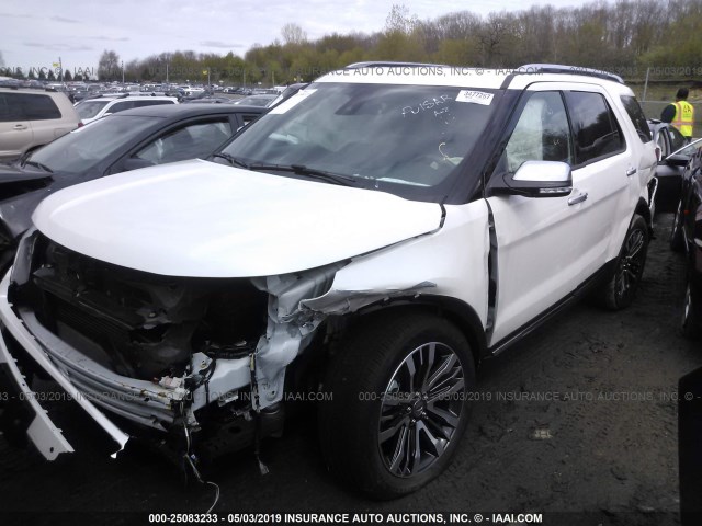 1FM5K8HT9HGD00972 - 2017 FORD EXPLORER PLATINUM WHITE photo 2