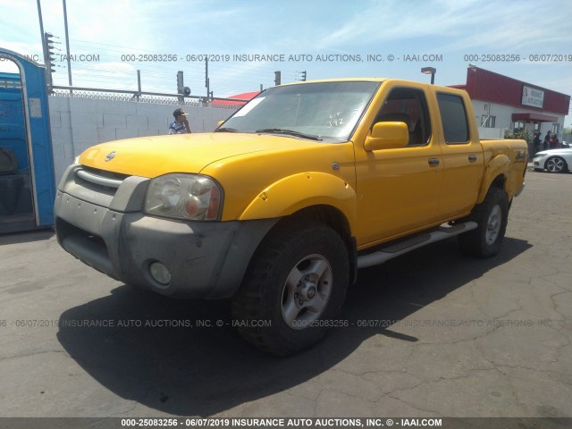 1N6ED27Y11C368847 - 2001 NISSAN FRONTIER CREW CAB XE/CREW CAB SE YELLOW photo 2