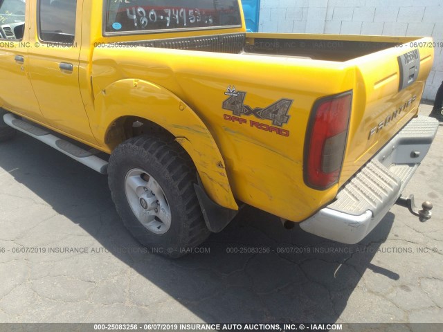 1N6ED27Y11C368847 - 2001 NISSAN FRONTIER CREW CAB XE/CREW CAB SE YELLOW photo 6