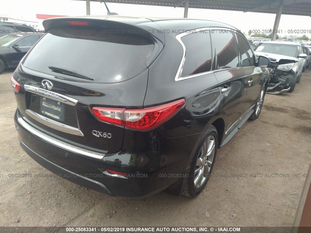 5N1CL0MN5EC514857 - 2014 INFINITI QX60 HYBRID BLACK photo 4