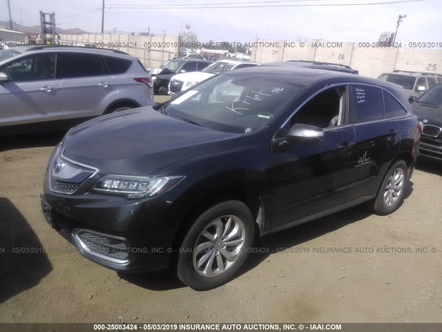 5J8TB3H52GL010032 - 2016 ACURA RDX TECHNOLOGY BLACK photo 2