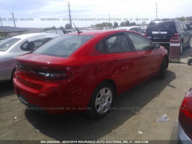 1C3CDFAAXGD704404 - 2016 DODGE DART RED photo 4