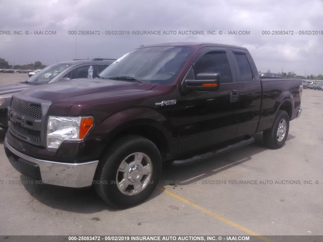 1FTEX1C89AFA55618 - 2010 FORD F150 SUPER CAB RED photo 2