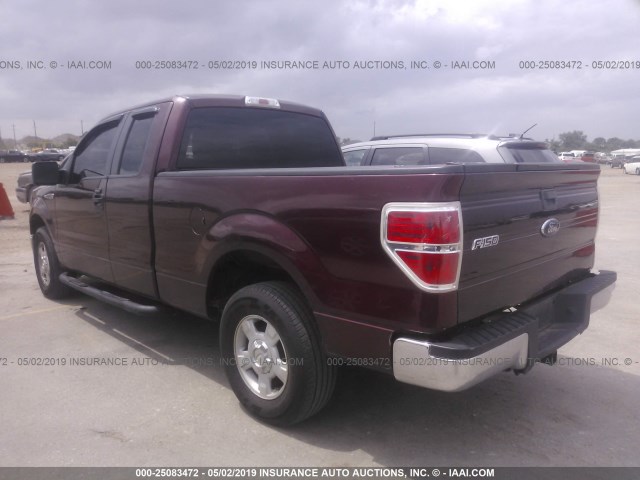 1FTEX1C89AFA55618 - 2010 FORD F150 SUPER CAB RED photo 3