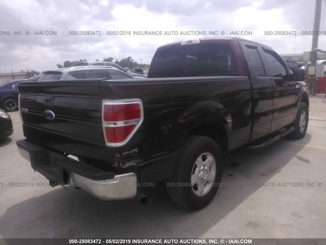 1FTEX1C89AFA55618 - 2010 FORD F150 SUPER CAB RED photo 4