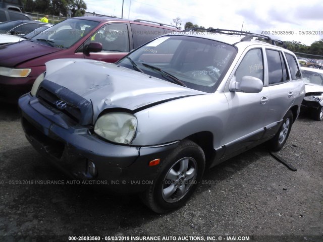 KM8SC13D45U873072 - 2005 HYUNDAI SANTA FE GLS/LX SILVER photo 2