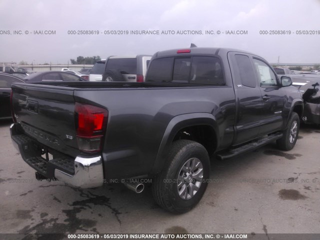 5TFSZ5AN4JX151700 - 2018 TOYOTA TACOMA ACCESS CAB/SR5/TRD SPT/OR GRAY photo 4