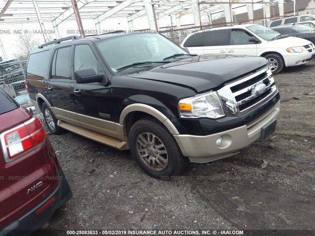 1FMFK18567LA91385 - 2007 FORD EXPEDITION EL EDDIE BAUER BLACK photo 1