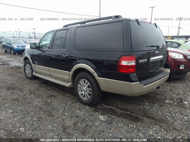 1FMFK18567LA91385 - 2007 FORD EXPEDITION EL EDDIE BAUER BLACK photo 3