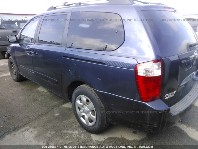 KNDMB233786251099 - 2008 KIA SEDONA EX/LX BLUE photo 3