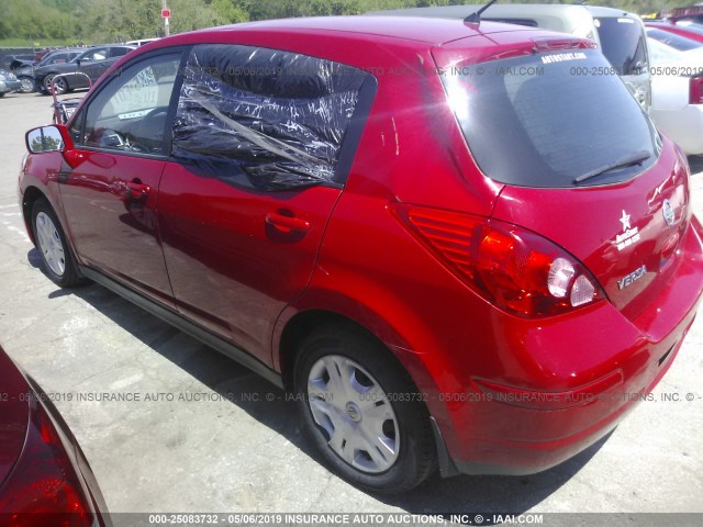 3N1BC1CP7BL399383 - 2011 NISSAN VERSA S/SL RED photo 3