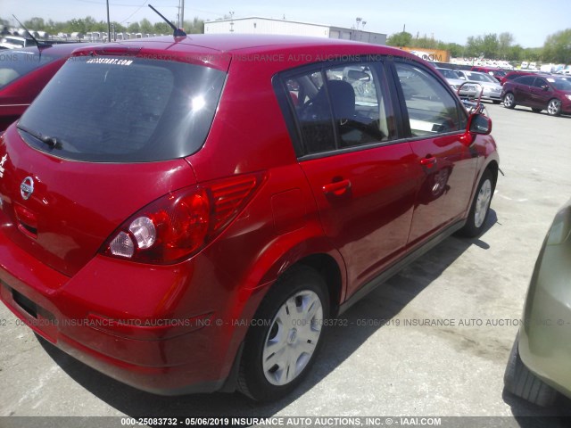 3N1BC1CP7BL399383 - 2011 NISSAN VERSA S/SL RED photo 4