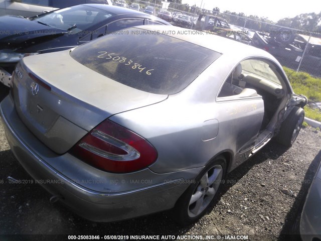 WDBTJ65J65F162569 - 2005 MERCEDES-BENZ CLK 320C SILVER photo 4