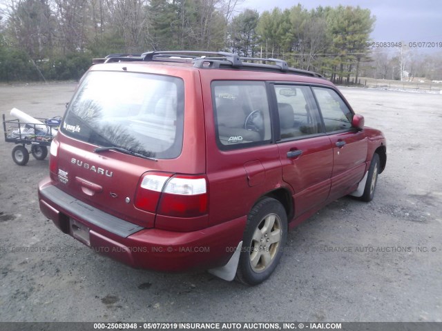 JF1SF65642H739549 - 2002 SUBARU FORESTER S RED photo 4