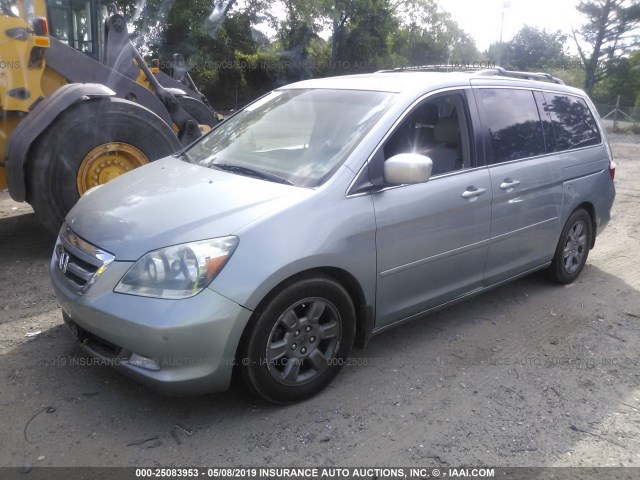 5FNRL38815B073963 - 2005 HONDA ODYSSEY TOURING GRAY photo 2