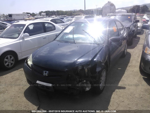 2HGES16505H500981 - 2005 HONDA CIVIC LX BLACK photo 2