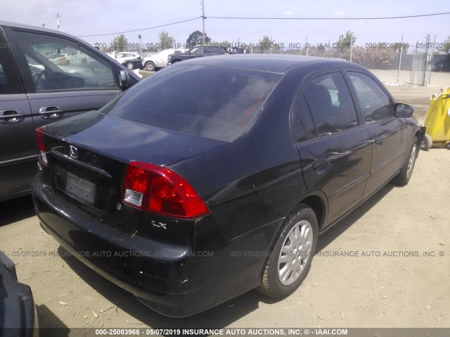 2HGES16505H500981 - 2005 HONDA CIVIC LX BLACK photo 4