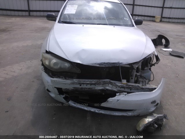 JF1GE61618H516196 - 2008 SUBARU IMPREZA 2.5I WHITE photo 6