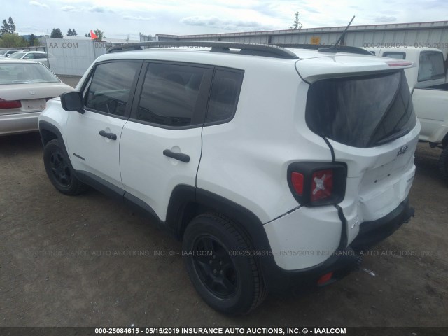 ZACCJBAT0FPB65069 - 2015 JEEP RENEGADE SPORT WHITE photo 3