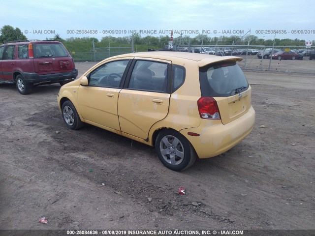 KL1TD62665B351164 - 2005 CHEVROLET AVEO LS YELLOW photo 3