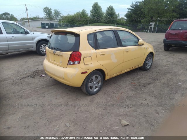 KL1TD62665B351164 - 2005 CHEVROLET AVEO LS YELLOW photo 4