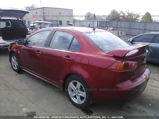 JA3AU26U39U028104 - 2009 MITSUBISHI LANCER ES/ES SPORT RED photo 3